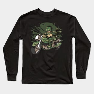 Army Motorcycle Ride Long Sleeve T-Shirt